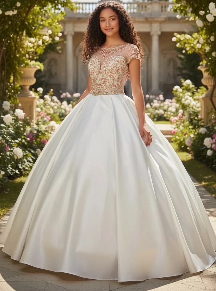 Vestido de dos piezas decorado con pedreria en Top