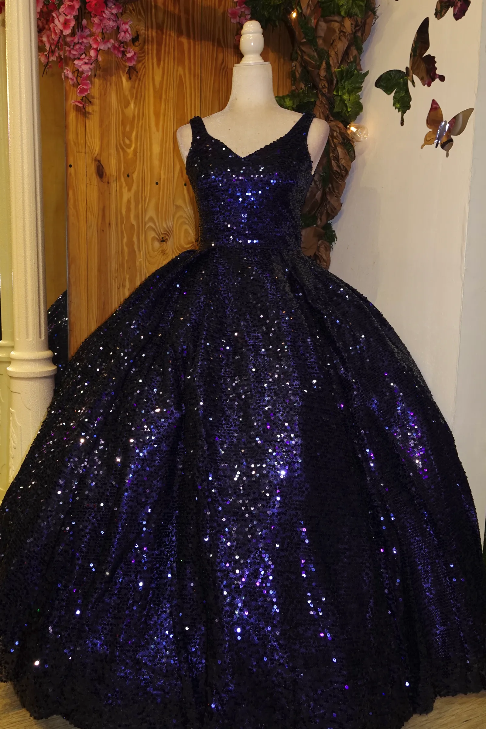Vestido Petit corte princesa en tela de Lentejuelas
