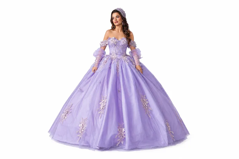 Lavender Tulle Ball Gown Portrait