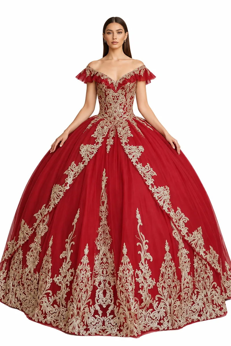 Elegancia barroca en rojo y oro