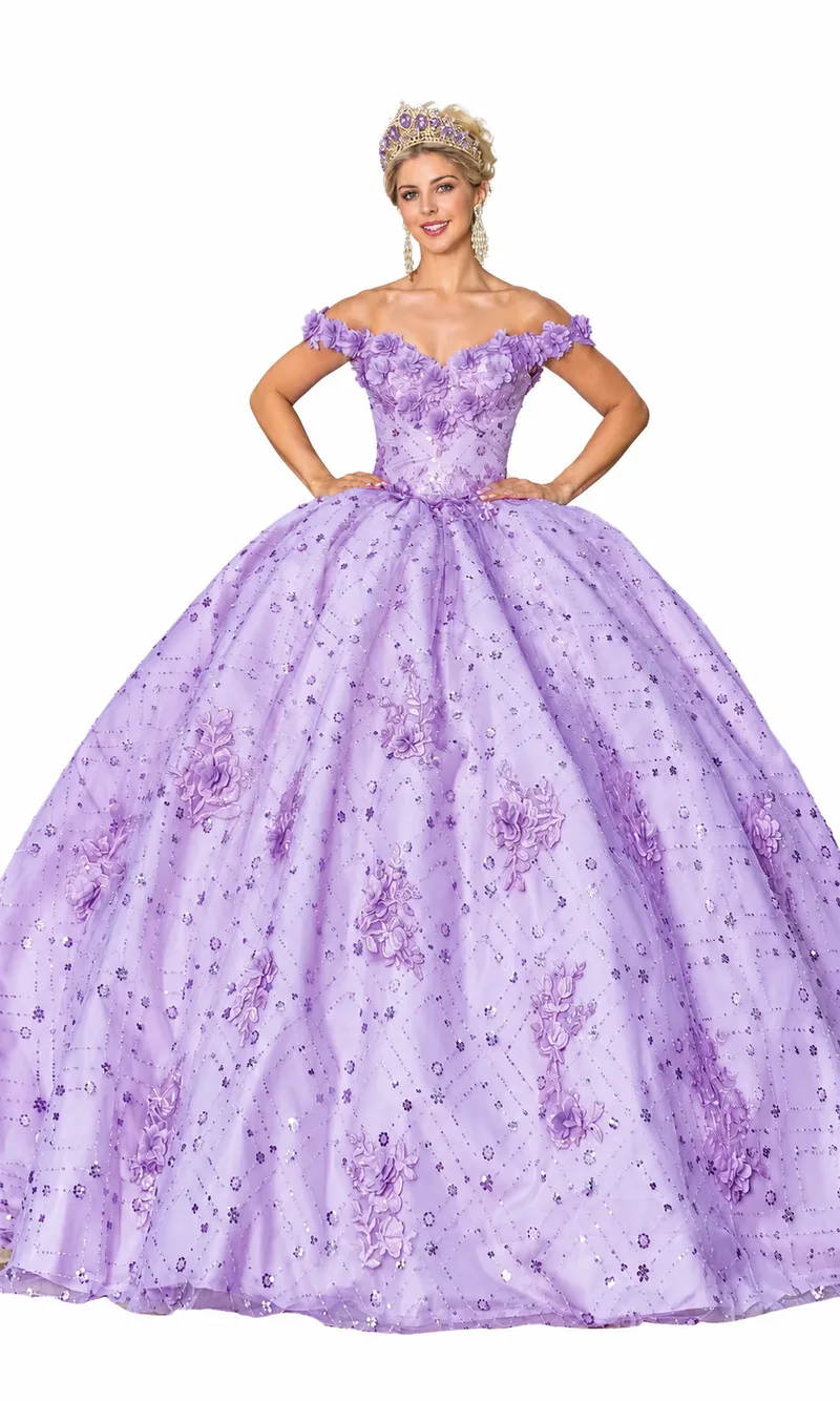Princesa de lavanda en vestido de gala