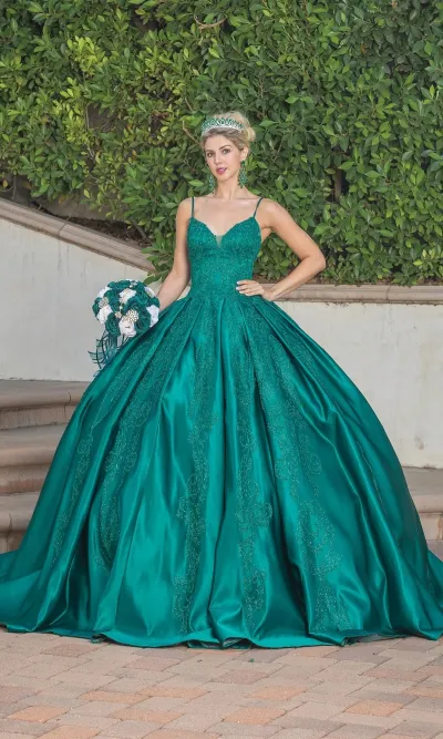 Vestido de 15 años de tiras corte Princesa