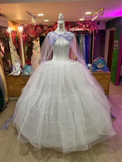 Capa de tul para Vestido de 15 años con apliques de Mariposas en Lila