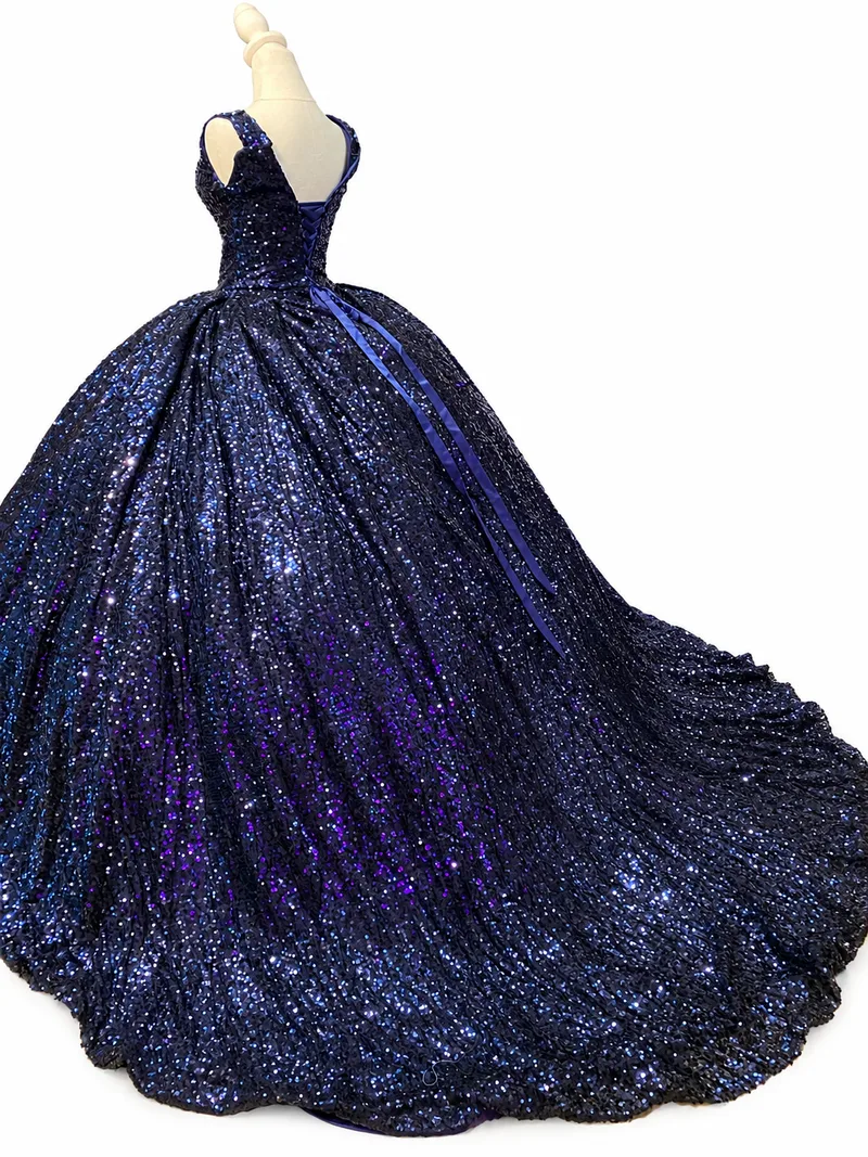 Gala de lentejuelas azul noche