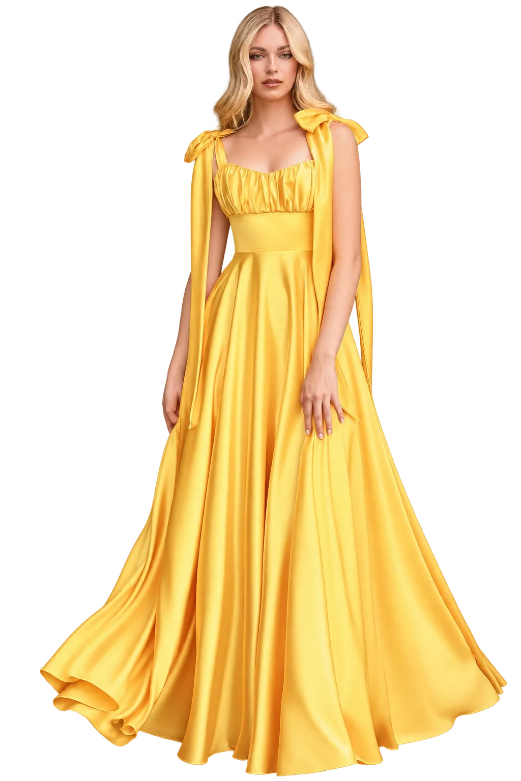 Vestido de Gala de tiras espalda descubierta y falda corte A